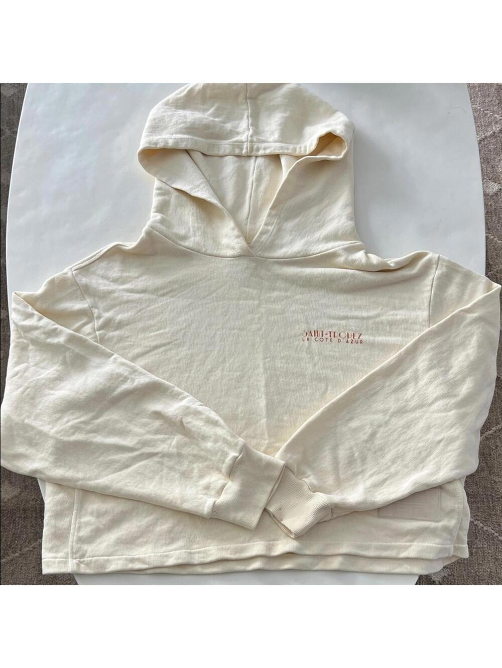 Rosa Cha St. Tropez Cream Graphic Boxy Sweatshirt Hoodie Size Medium - Picture 3 of 7